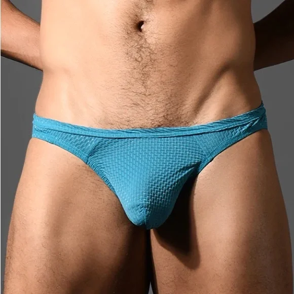 Andrew Christian Blue Textured Jockstrap - Picture 2 of 6